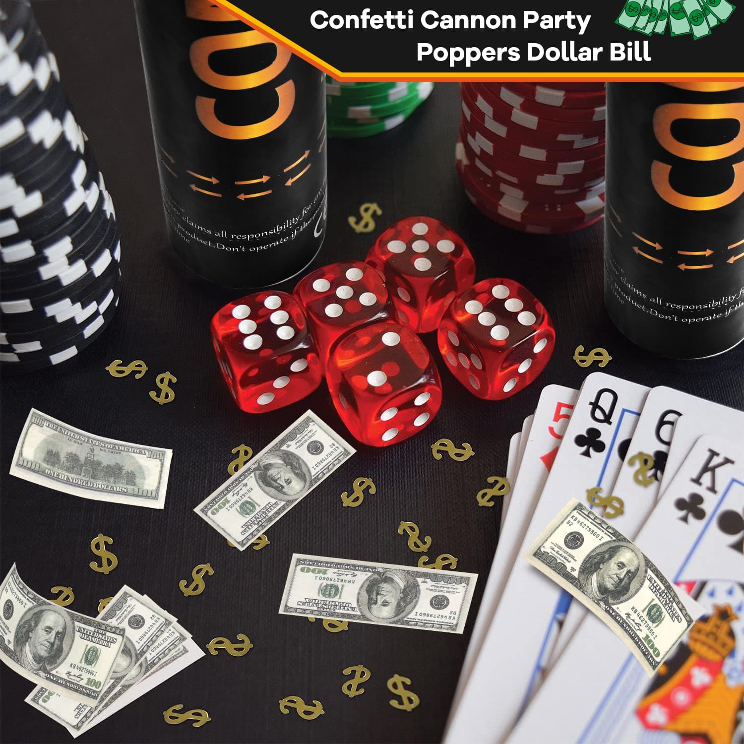 Money Confetti Cannon 12Pack (12")