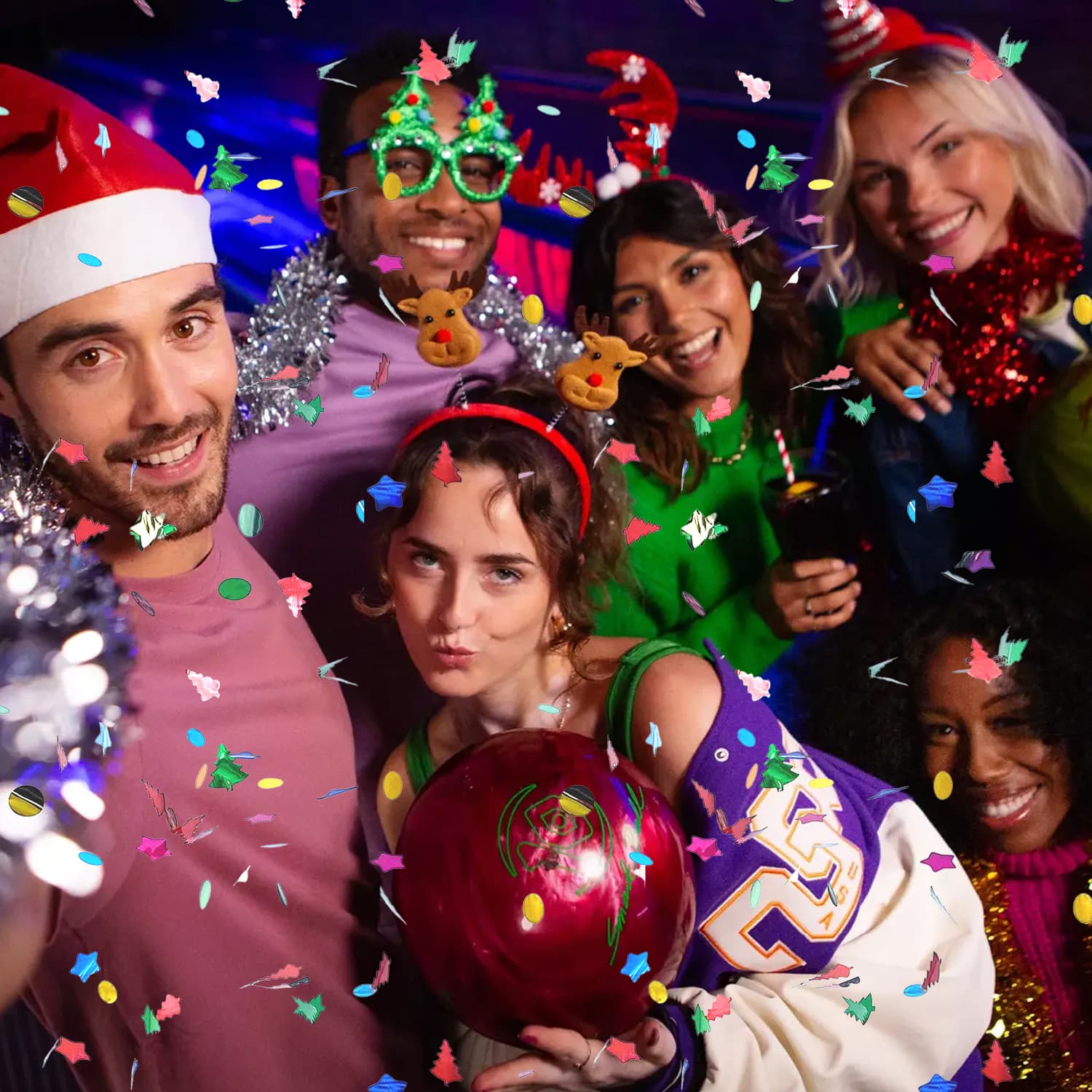 12 Pack Christmas Multicolor Confetti Popper (12")