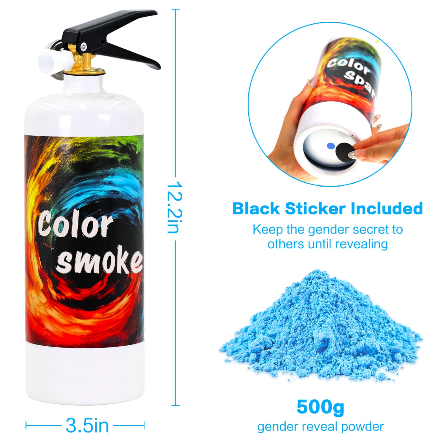 Gender Reveal Fire Extinguisher Large 2 Pack (500g)
