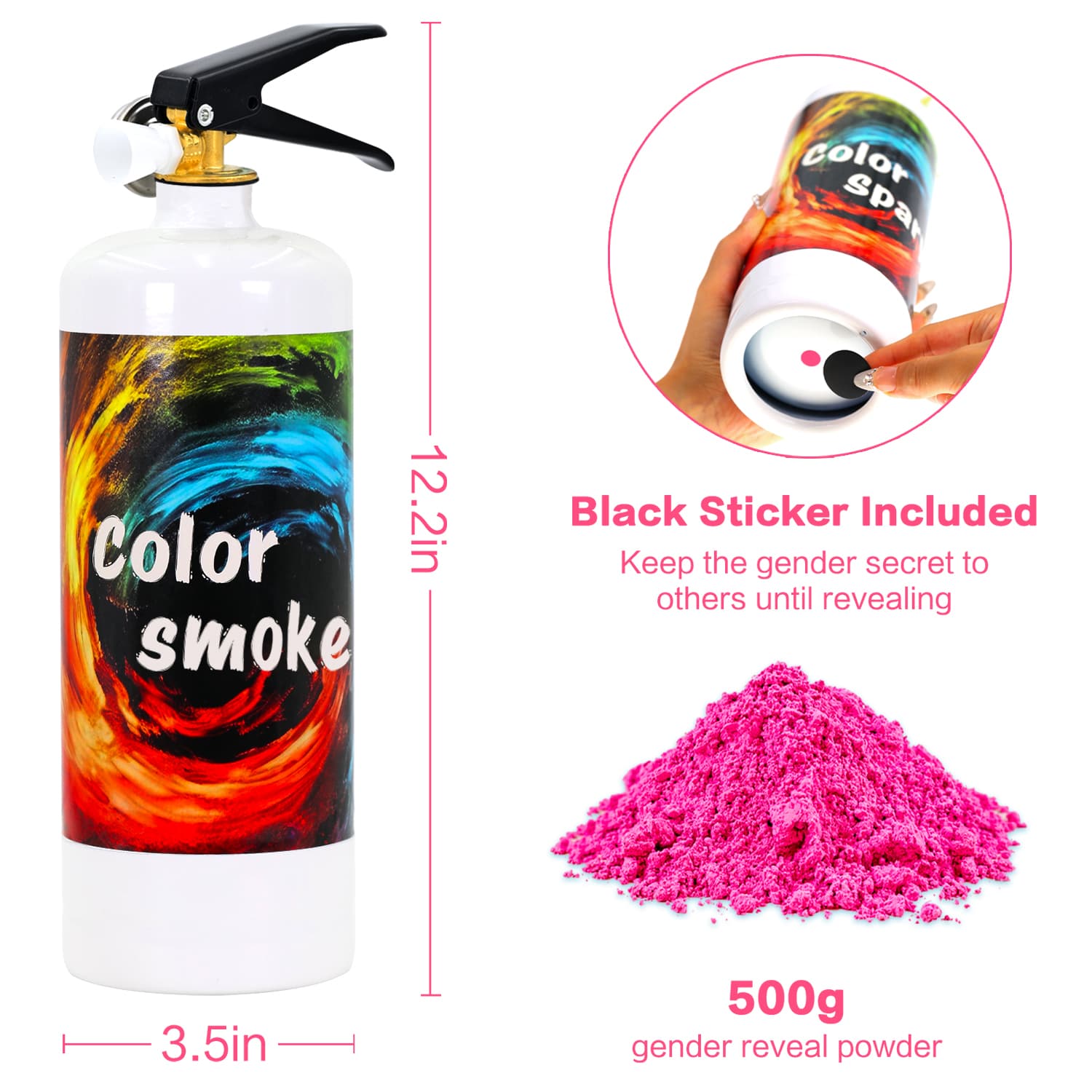 Gender Reveal Fire Extinguisher Large 2 Pack (500g)