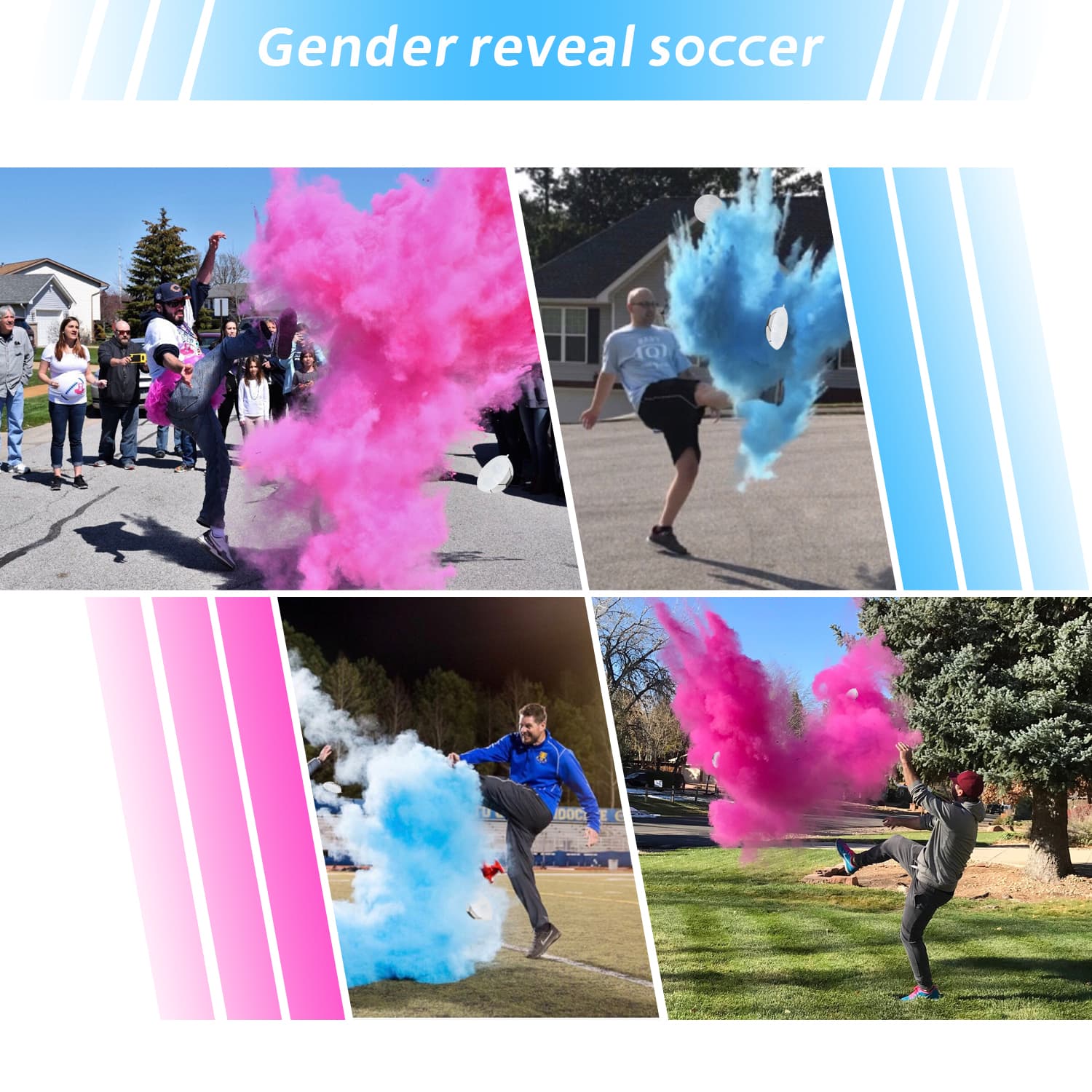 Gender Reveal Soccer Ball Powder Kit (2 Pack)
