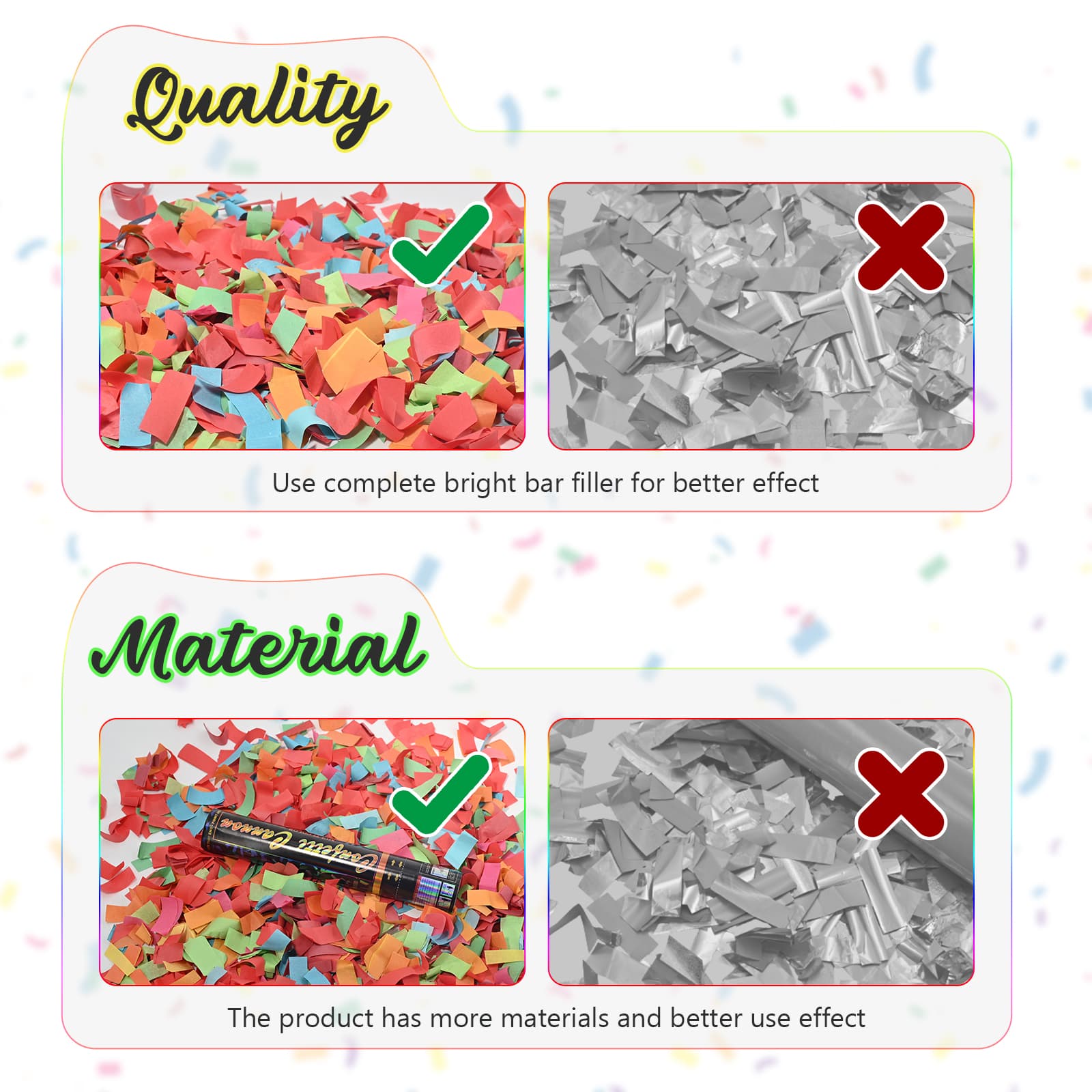 Confetti Cannon 6Pack Multicolor (12")