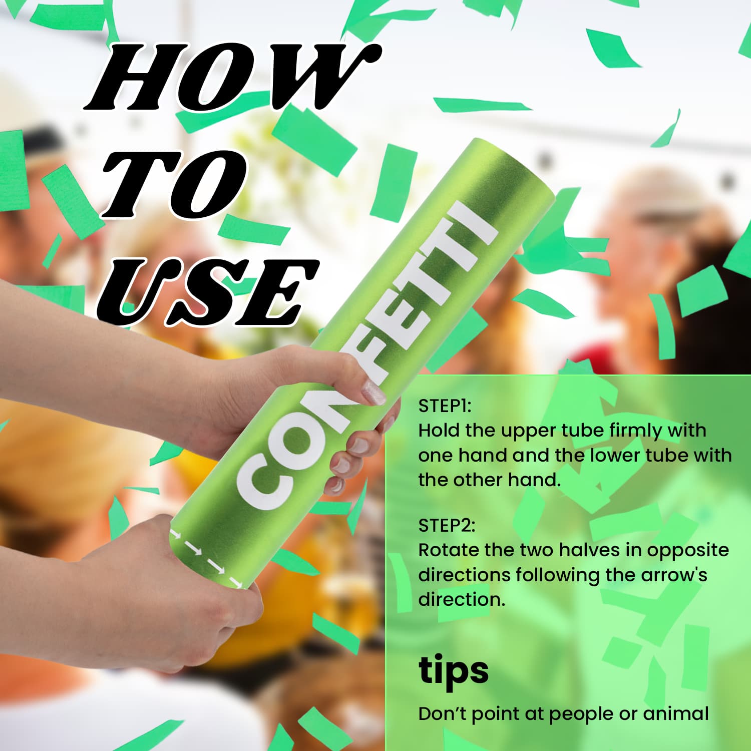 Green Biodegradable 12Pack Confetti Poppers (12")