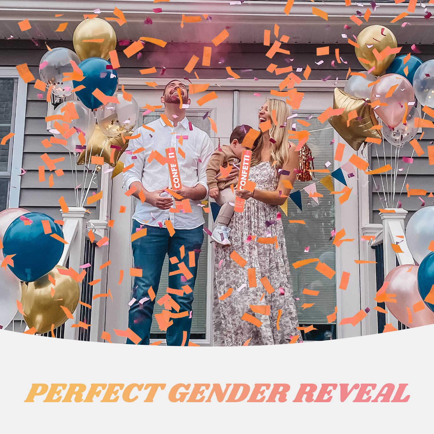 12Pack Orange Biodegradable Confetti cannon (12")