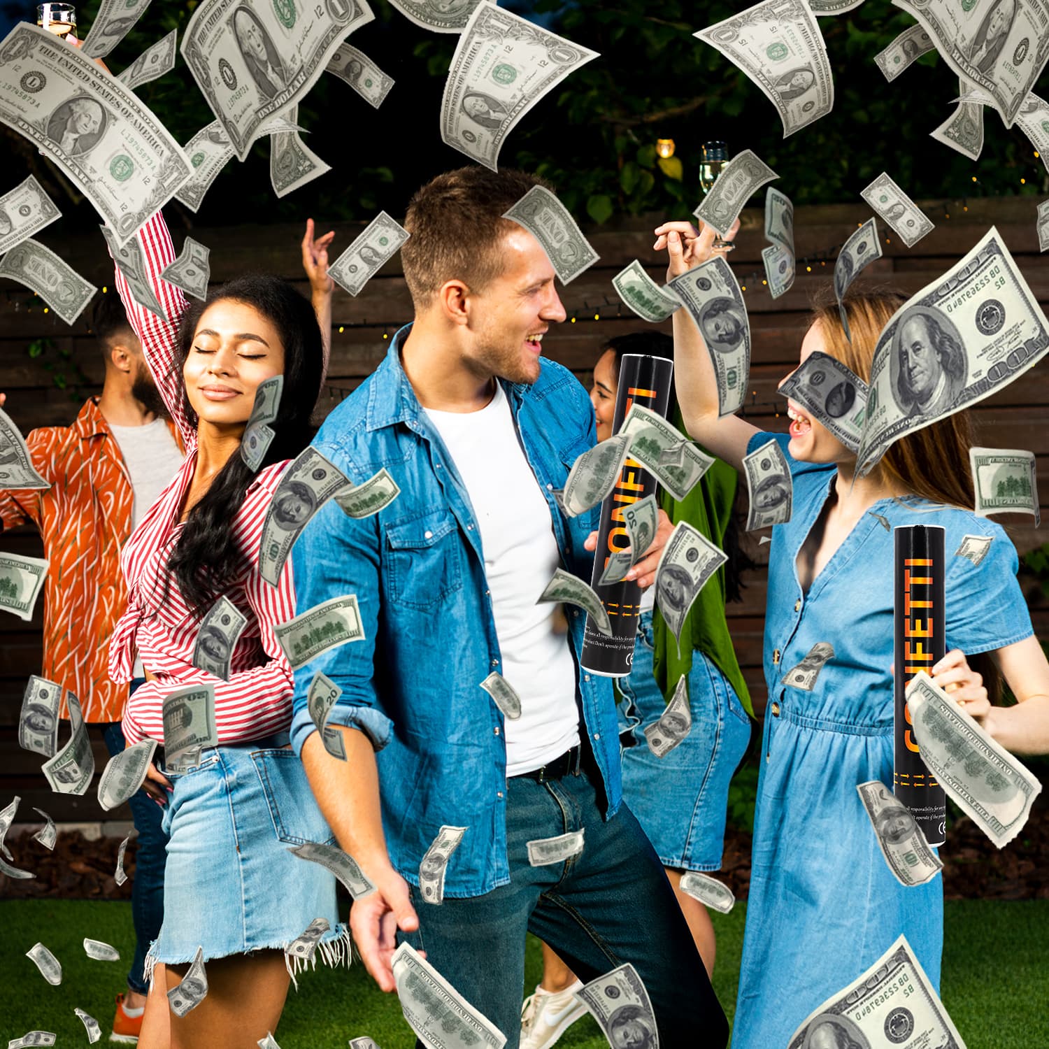 Money Confetti Cannon 12Pack (12")