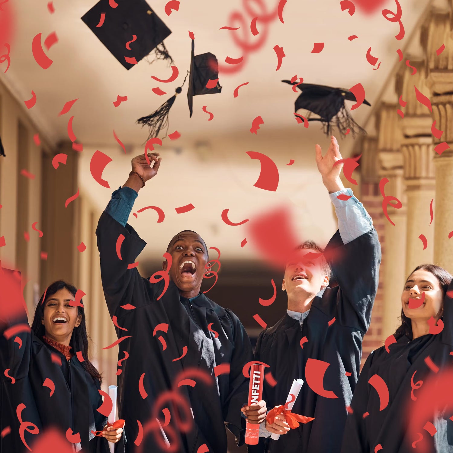 12 Pack Red Biodegradable Confetti Cannon (12")