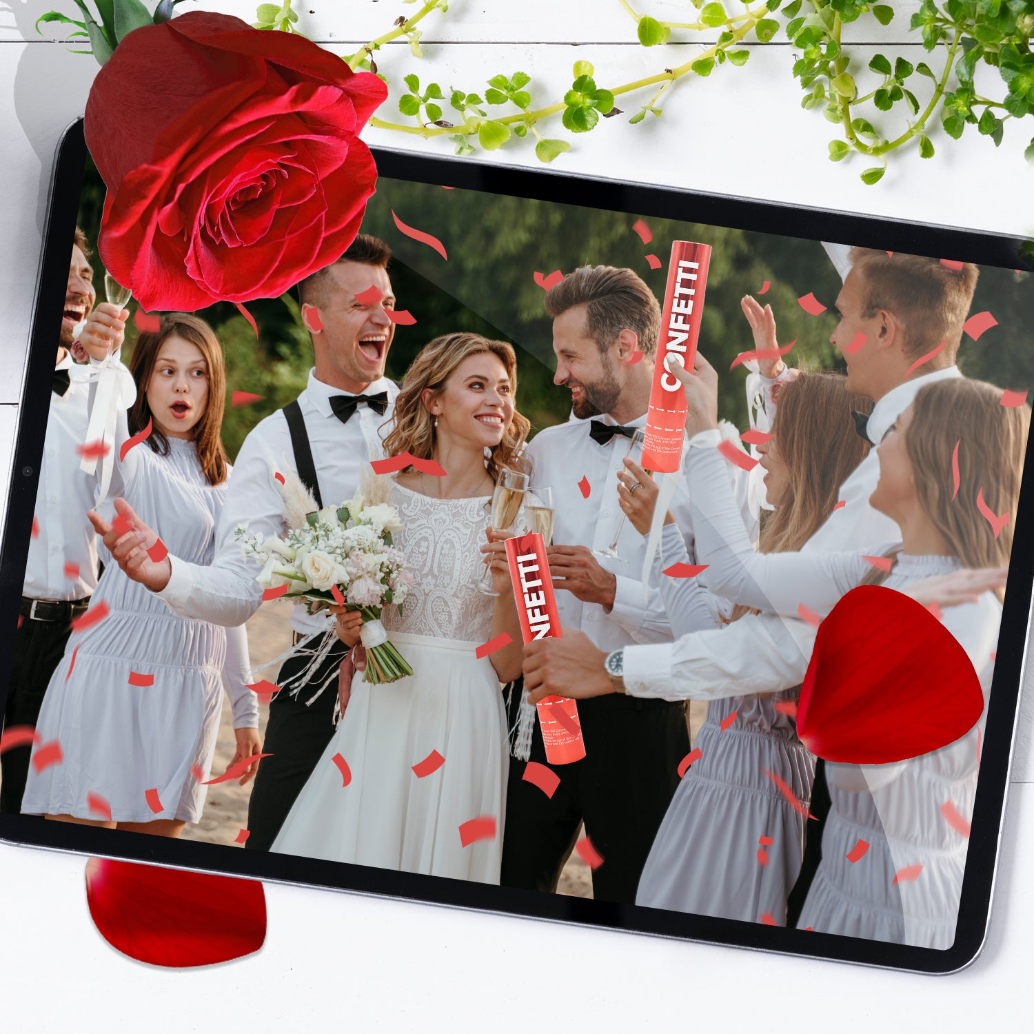 12 Pack Red Biodegradable Confetti Cannon (12")