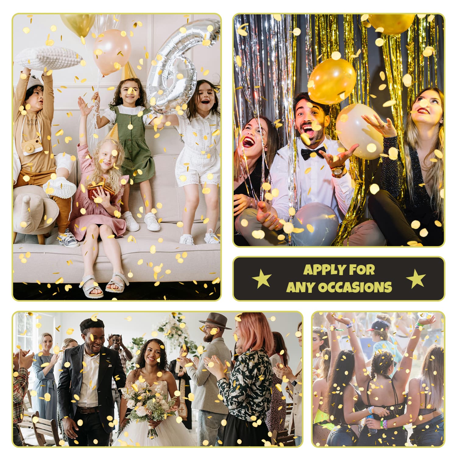 24 Pack Small gold Confetti Poppers (4.3")