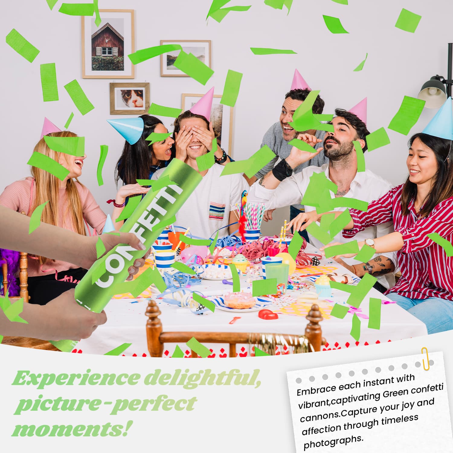 Green Biodegradable 12Pack Confetti Poppers (12")