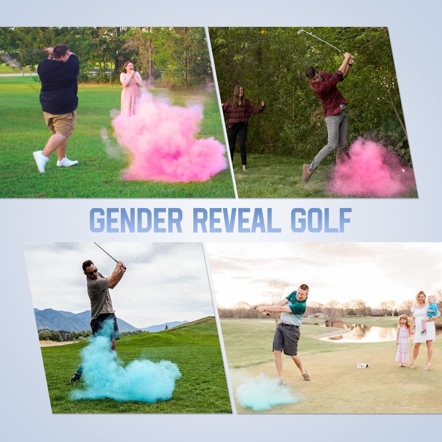 Gender Reveal Golf Balls Exploding Golf Ball-2Pink&2Wooden Tees per Pack-Girl or Boy