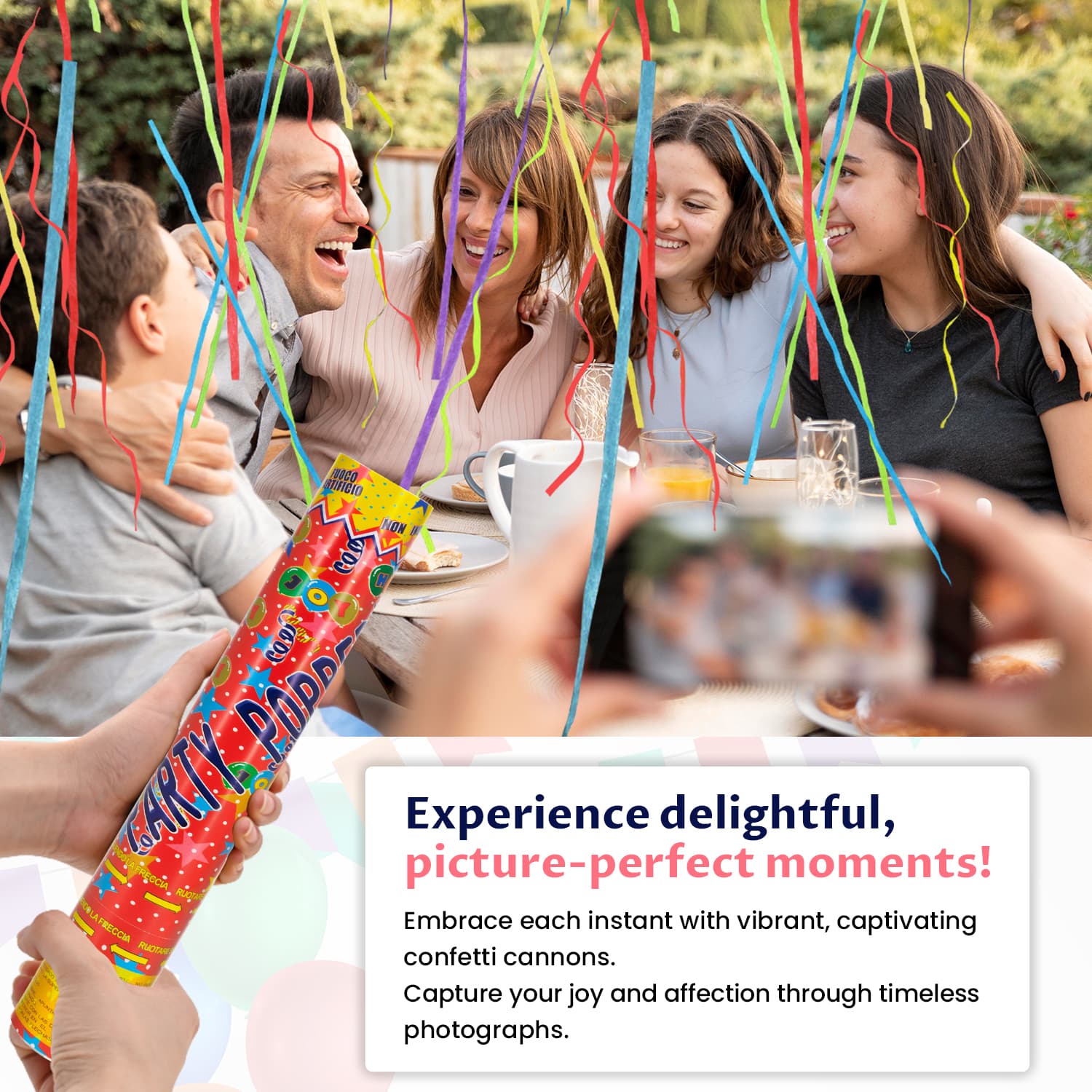 Confetti Cannon Streamer Multicolor  12Pack （12“）