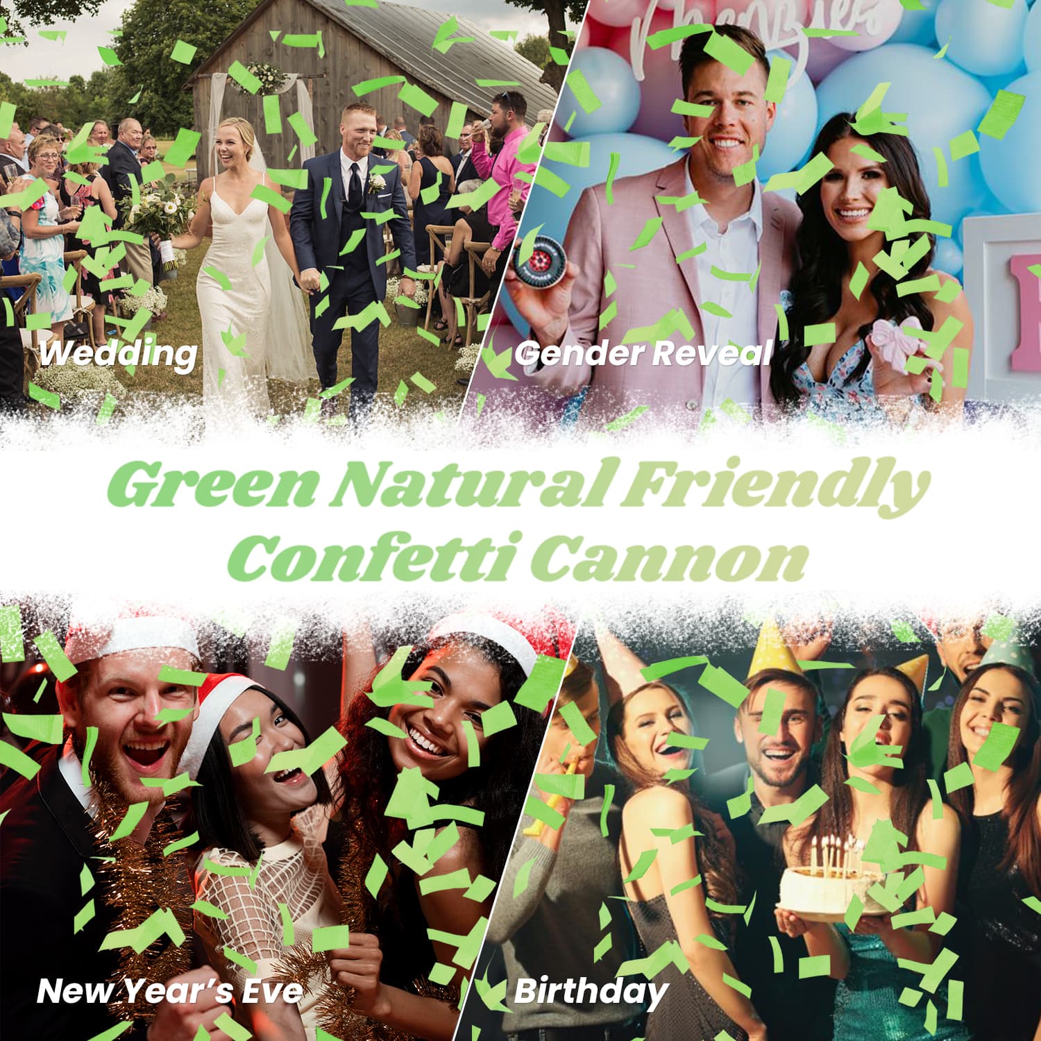 Green Biodegradable  12Pack Confetti Poppers (12")