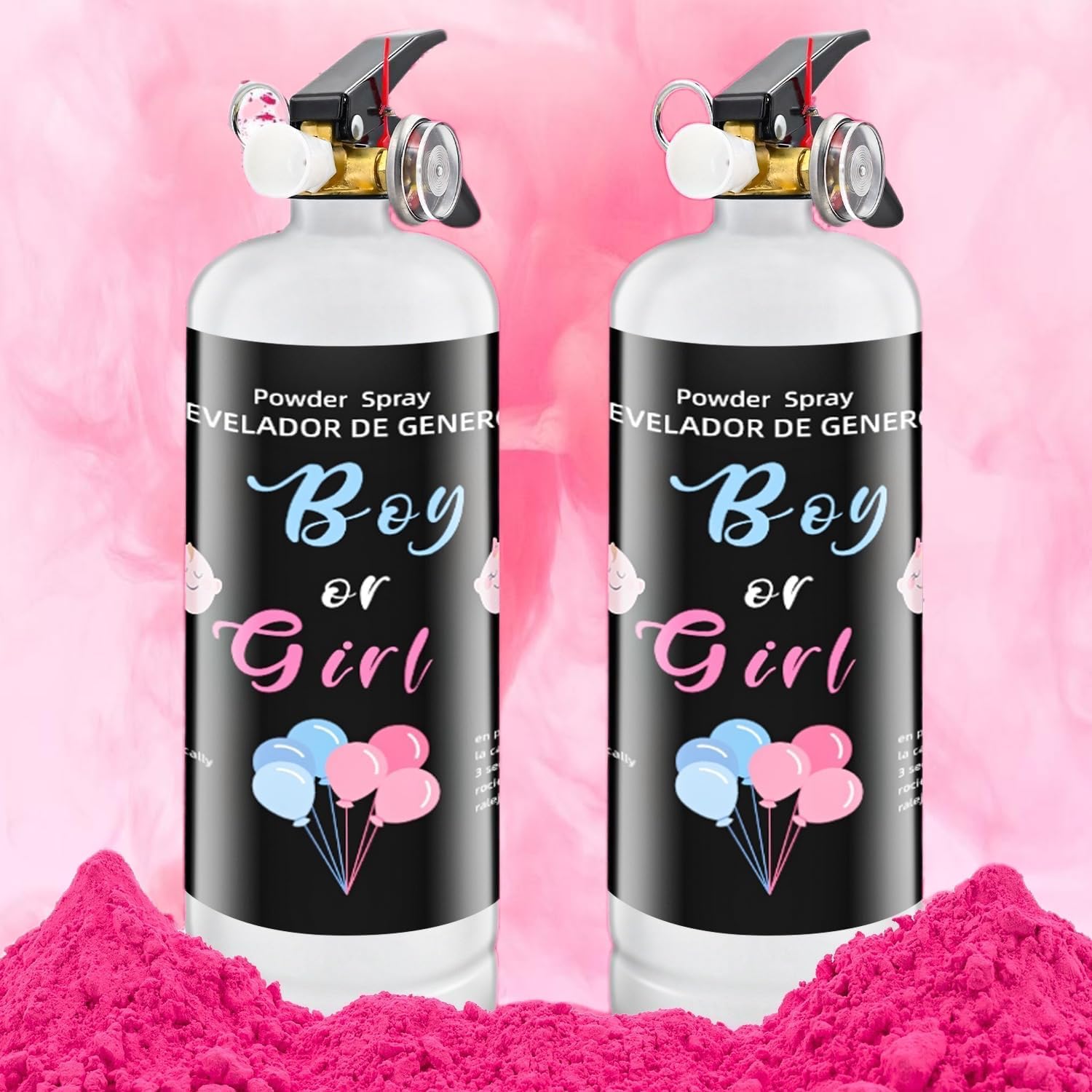 Gender Reveal Fire Extinguisher Smoke Powder  Party Ideas 1 Pink 1Blue Large Smoke Powder