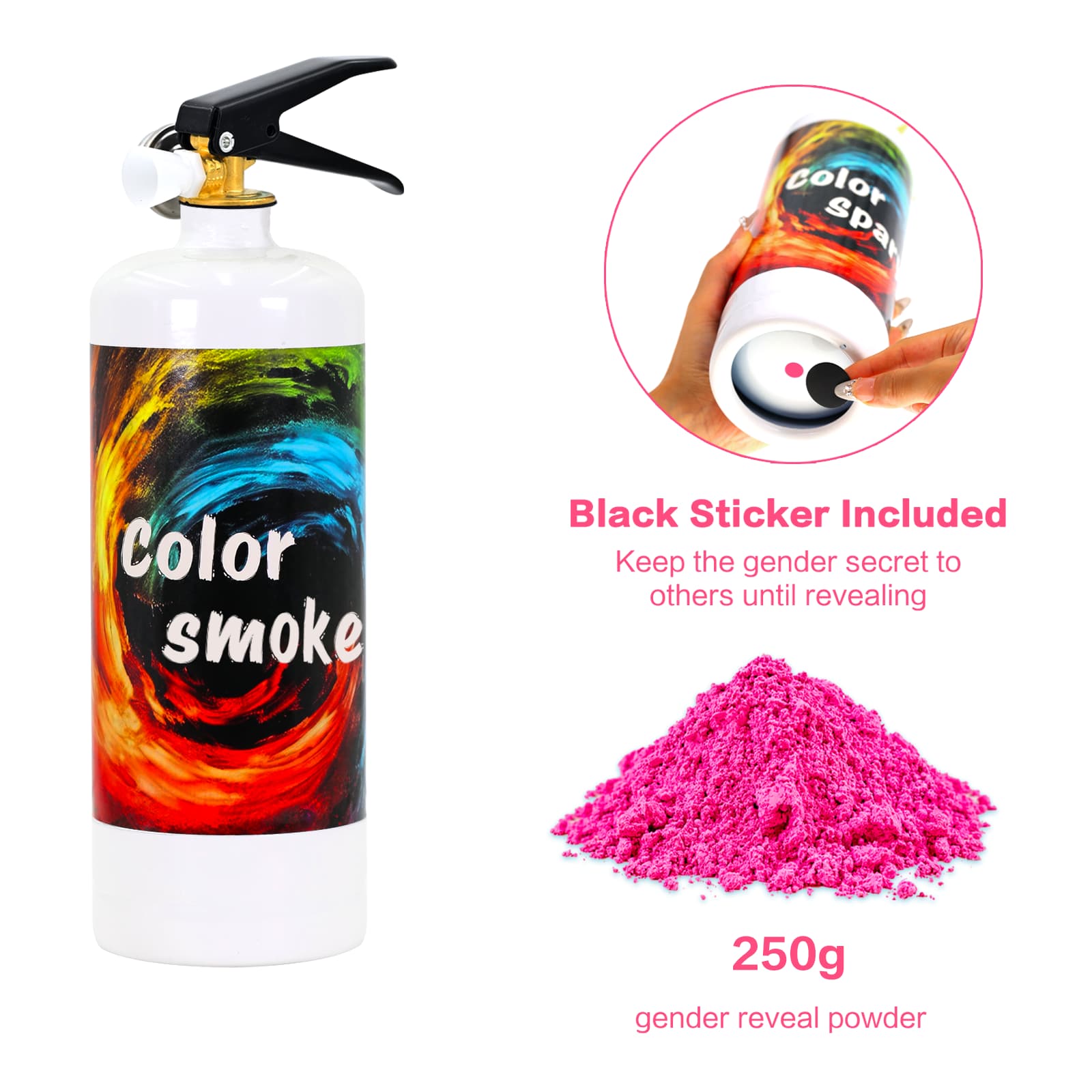 2 Pack Gender Reveal Fire Extinguisher (250g)