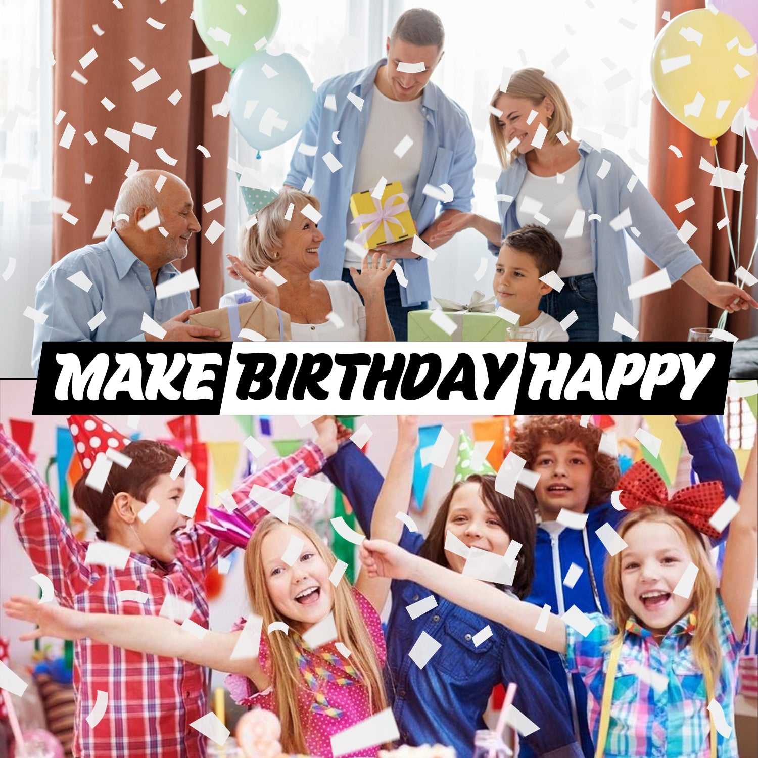 White Confetti Poppers 12 Pack (12")