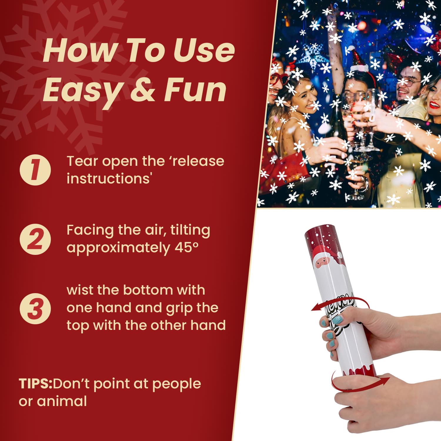 Christmas Snowflakes 12 Pack  Confetti Cannon (12")