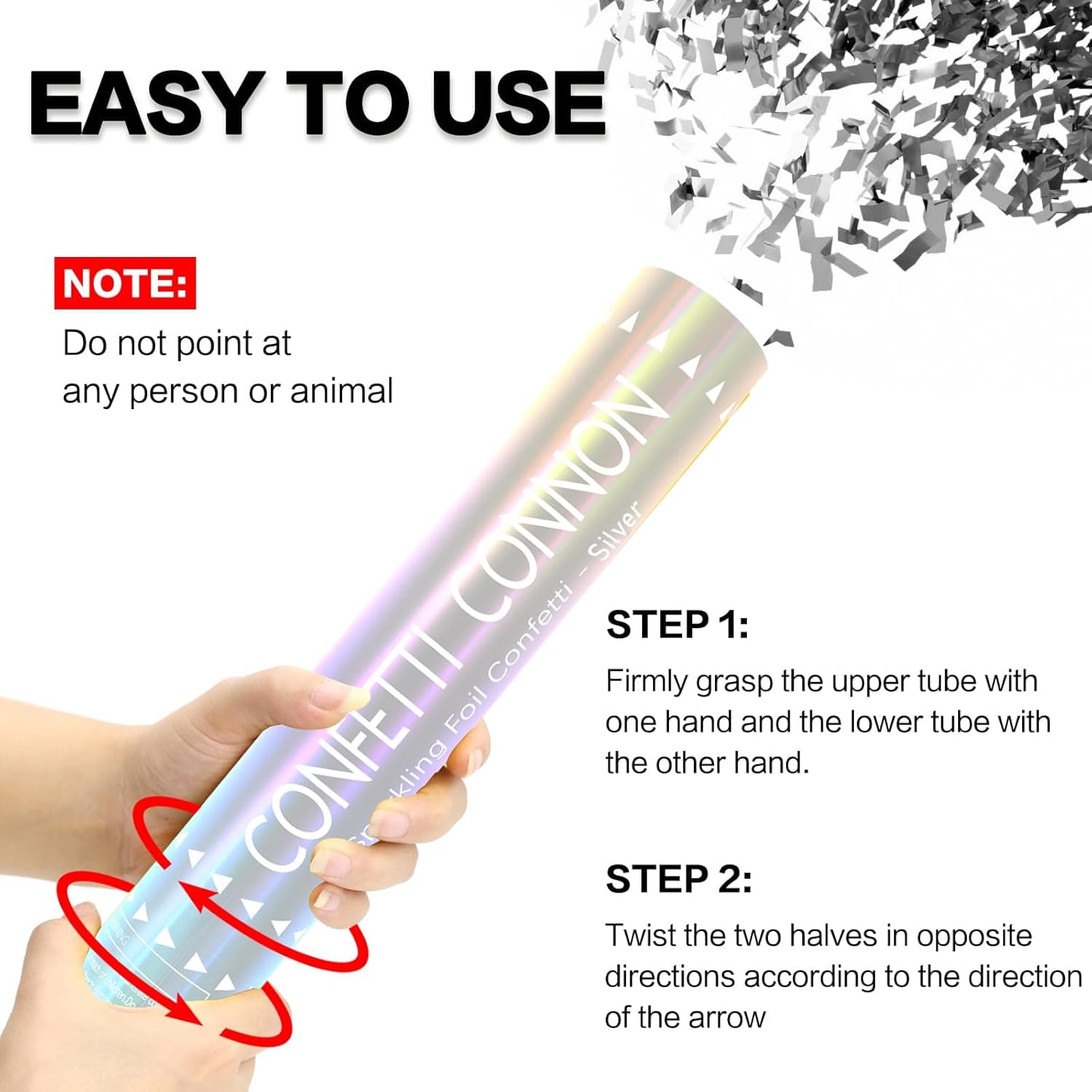 12Pack Confetti Cannon Sliver (12")