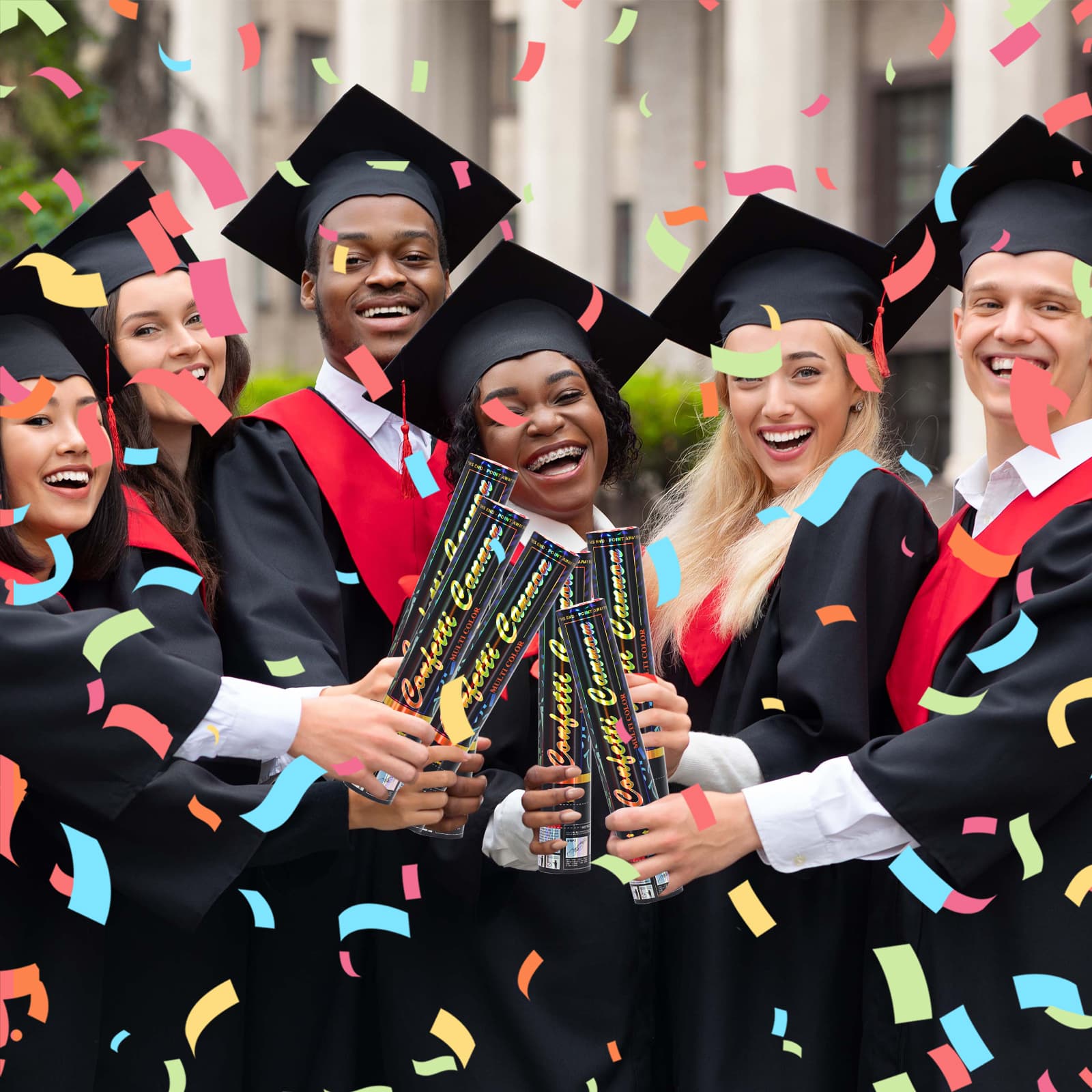 Confetti Cannon 6Pack Multicolor (12")