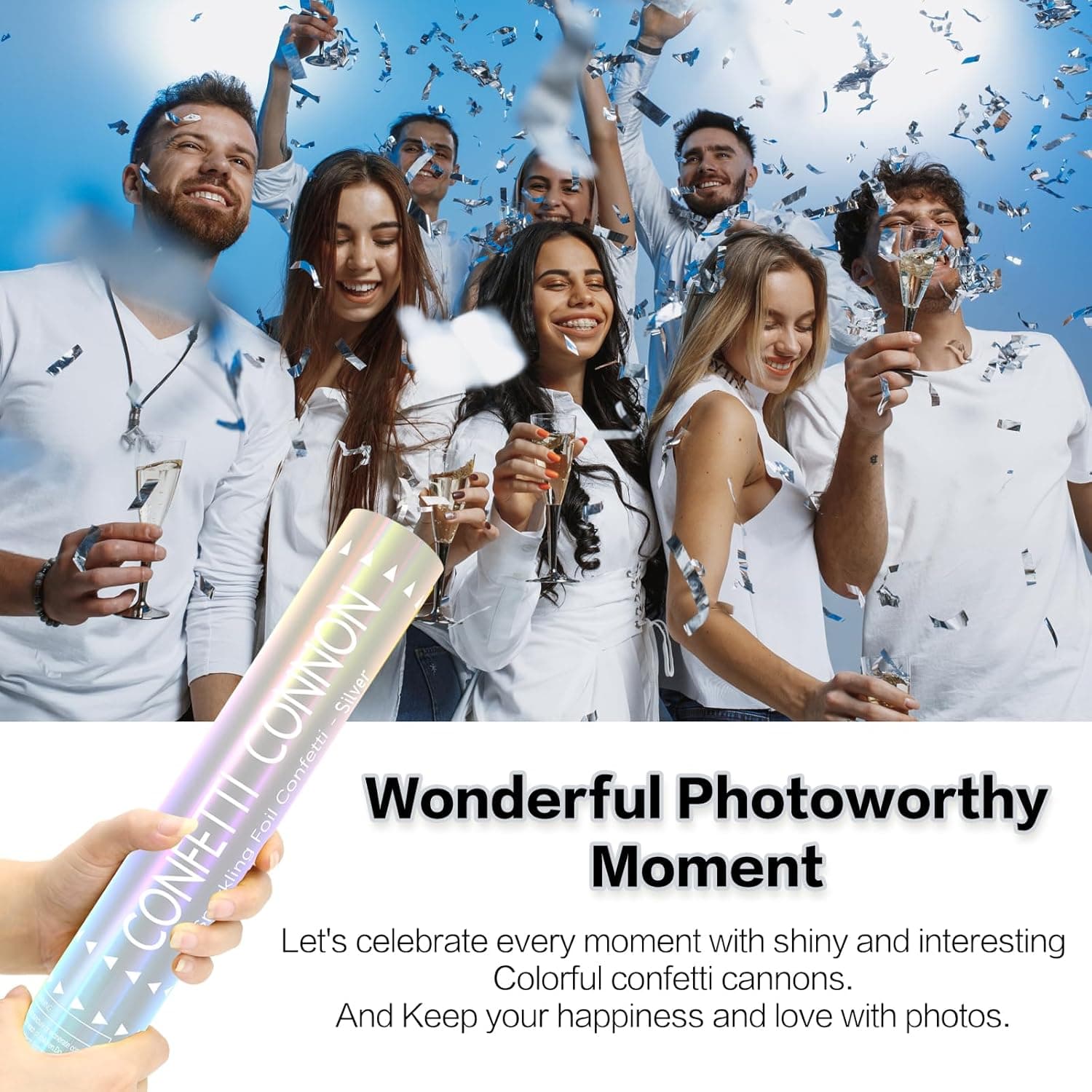 12Pack Confetti Cannon Sliver (12")
