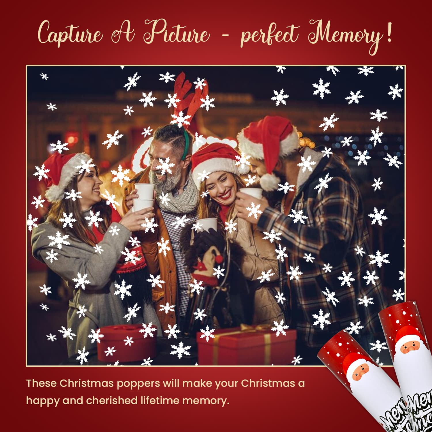 Christmas Snowflakes 12 Pack  Confetti Cannon (12")