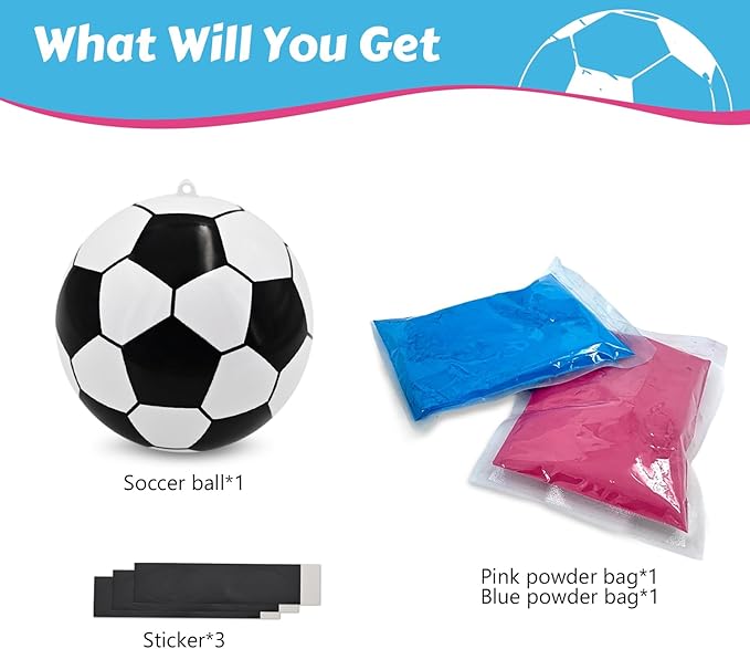 Gender Reveal Soccer Ball Powder Kit 1blue&1pink Crazy Gender Reveal Ideas Exploding Soccer Balls Kit