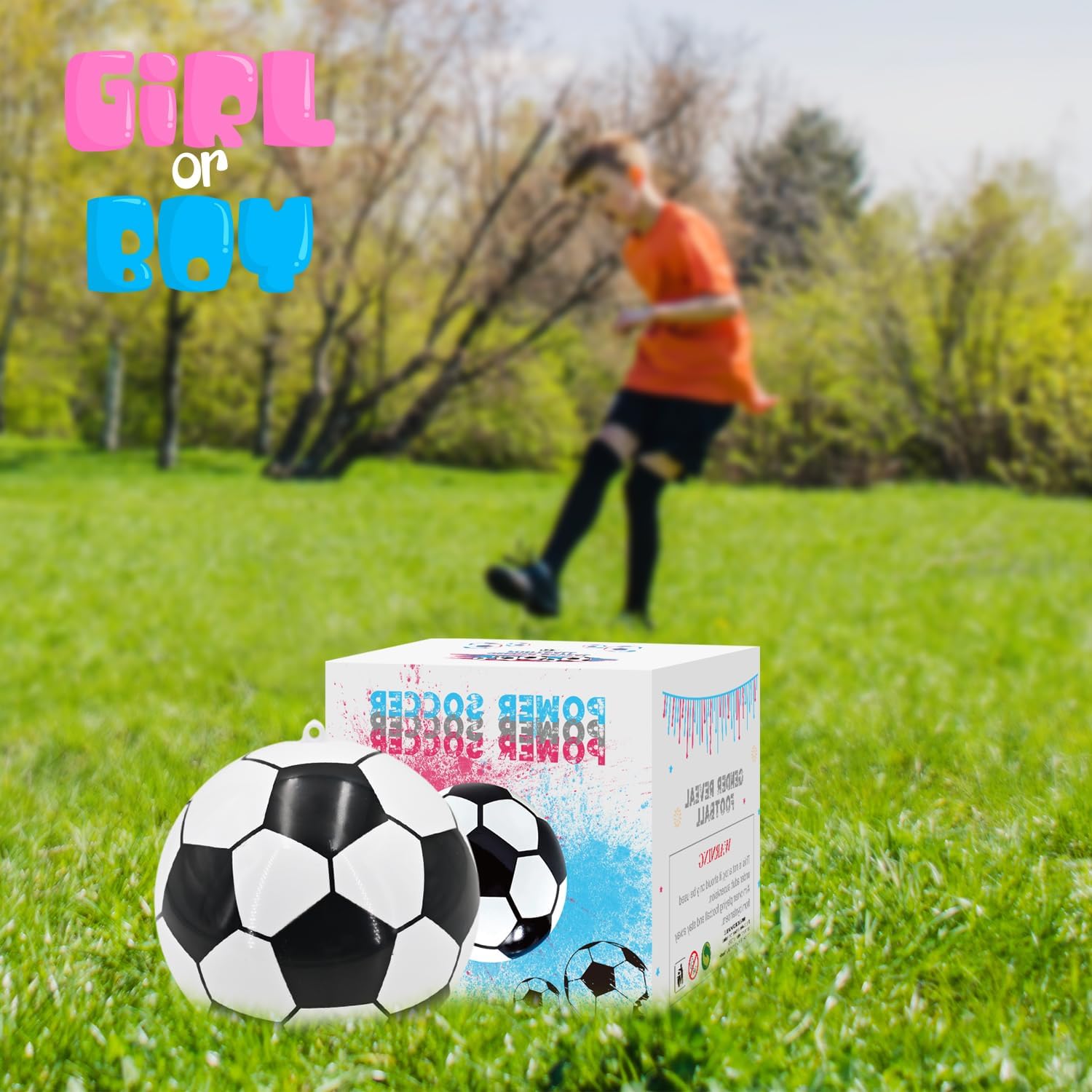 Gender Reveal Soccer Ball Powder Kit 1blue&1pink Crazy Gender Reveal Ideas Exploding Soccer Balls Kit