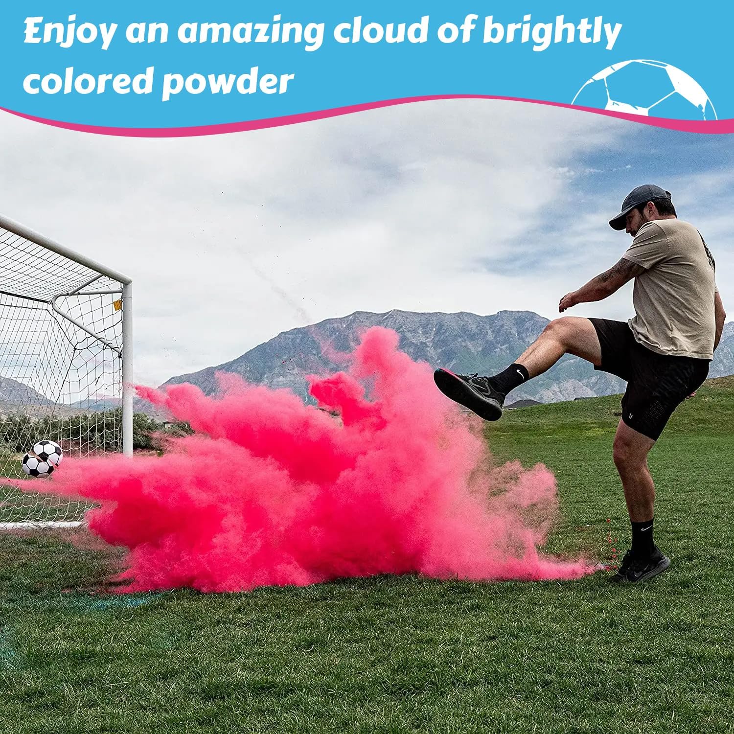 Gender Reveal Soccer Ball Powder Kit 1blue&1pink Crazy Gender Reveal Ideas Exploding Soccer Balls Kit